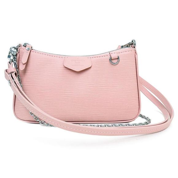 Louis Vuitton Easy Pouch Chain Shoulder Bag Epi Leather Pink Rose Ballerine
